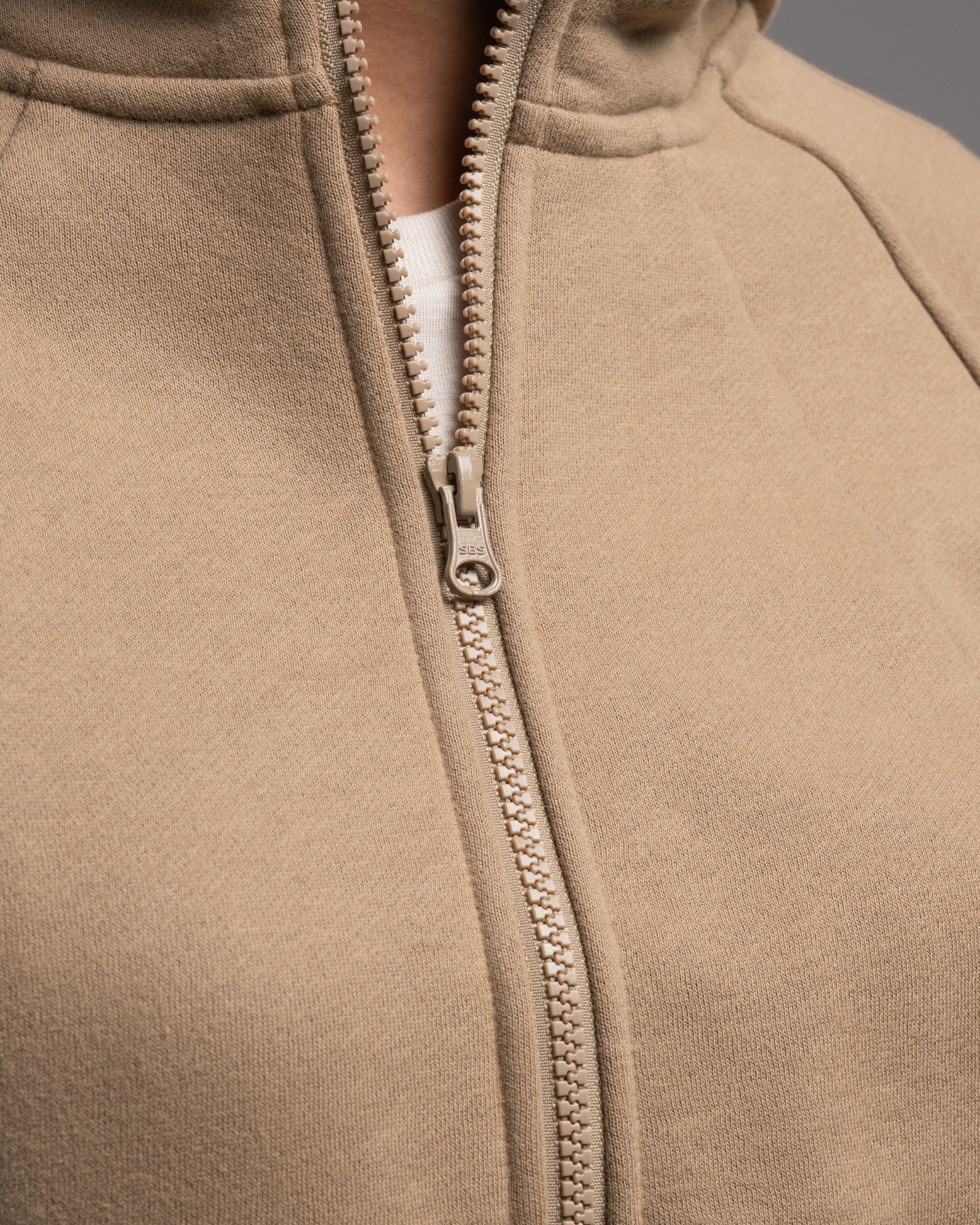Relaxed-Fit Full-Zip Cropped Hoodie