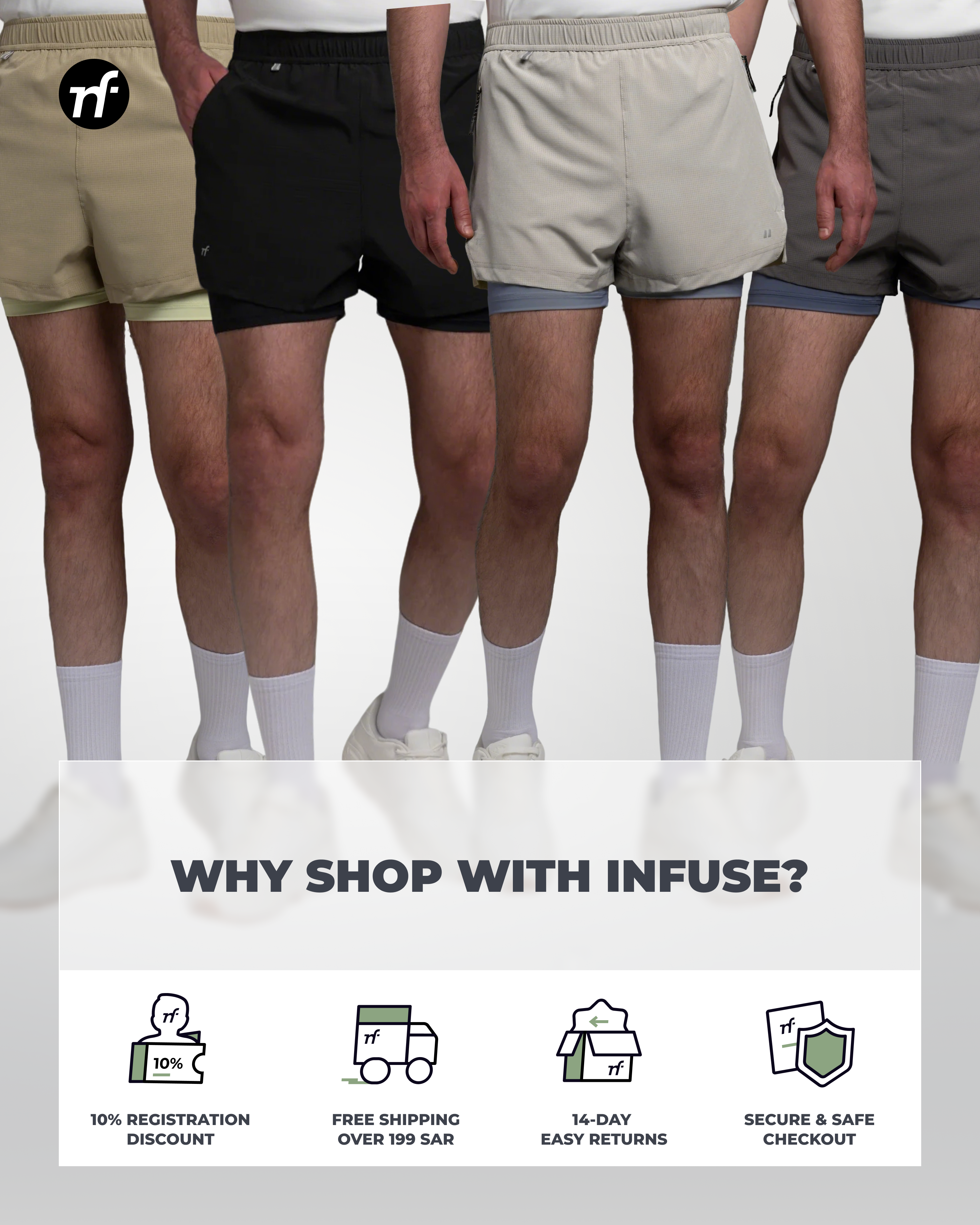 2-in-1 Breathable UPF50 Sport Shorts