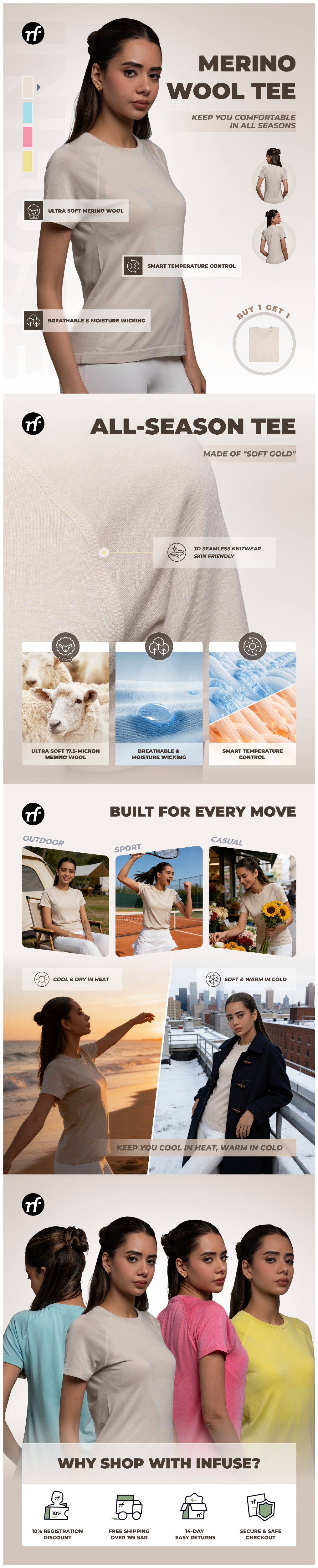 Merino Wool Tee / Buy 1 Get 1